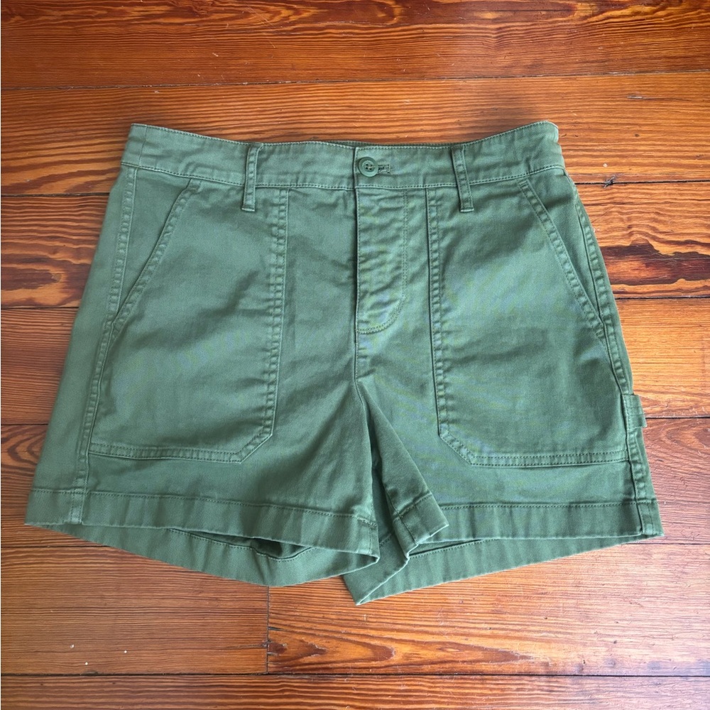 J. Crew Women's High Waist Olive Green Utility Shorts Sz. 4